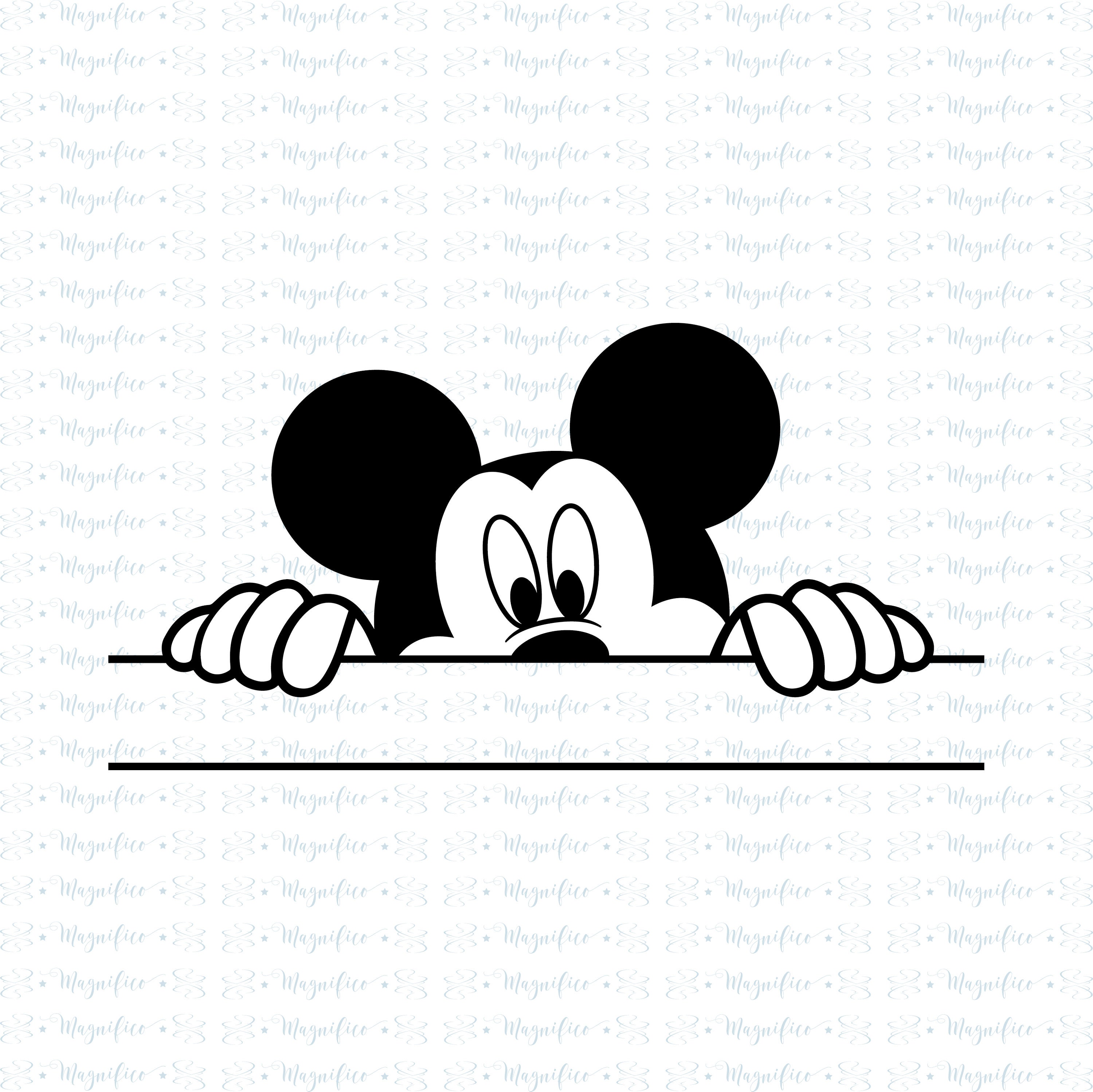 Peeking Mickey SVG Mickey Mouse Monogram SVG Png Jpeg Eps | Etsy