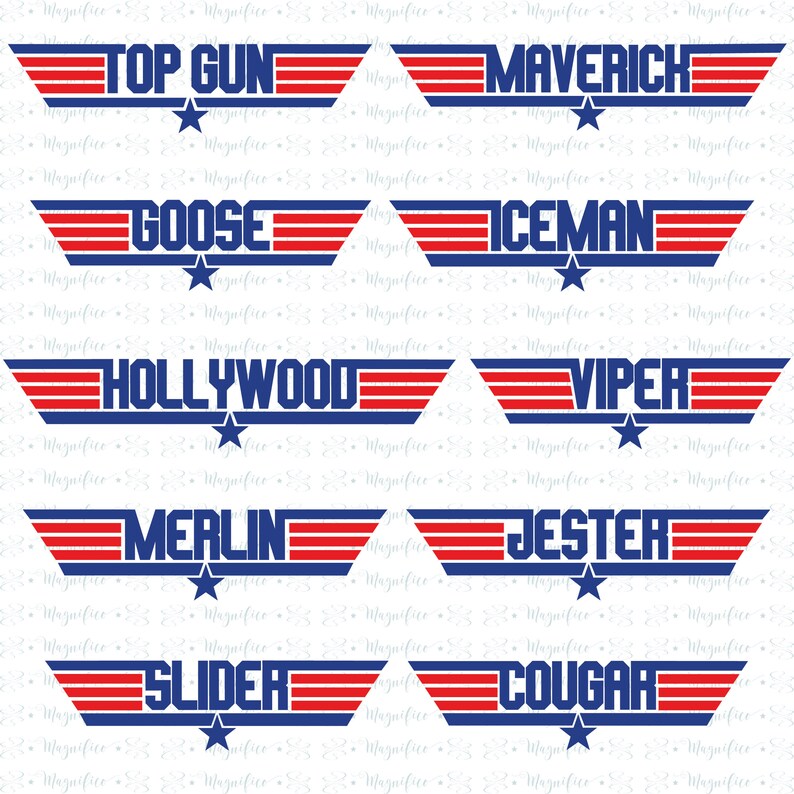 Top Gun Pilot Names SVG Top Gun Batchelor Party Tee Designs Etsy