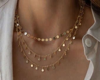 Minimalist Gold Disc Necklace for Summer - Dainty Coin Jewelry, Perfect Birthday Gift