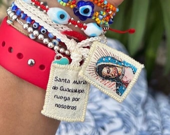 Pulsera de protección de la Virgen de Guadalupe, regalo minimalista hecho a mano.