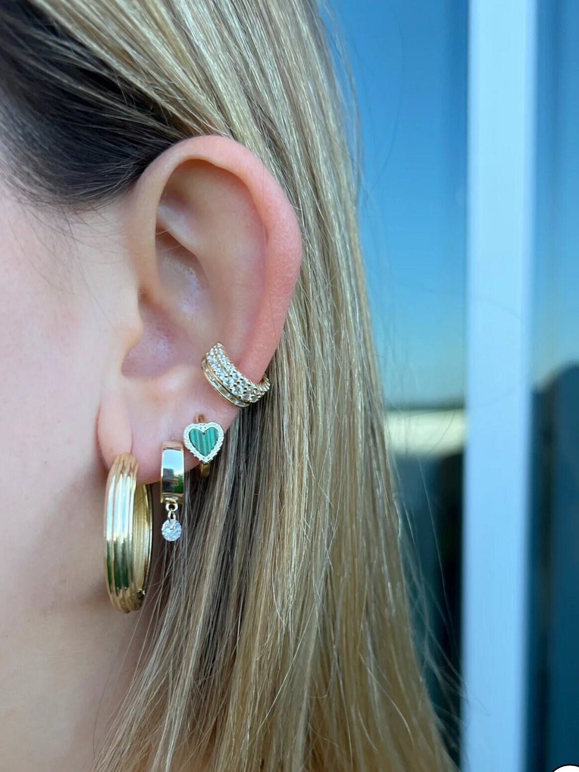 Orecchini A Cerchio Grandi Placcati In Oro 14K: Cerchi In Argento Sterling Da 5 Mm - Italia - Foto 2