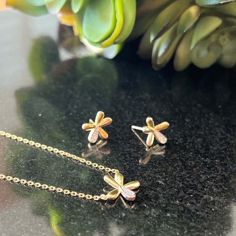 Dainty Stud Flower Earrings, 18k Gold Plated Earrings,Daisy Flower Gold Earrings,Any Occasion Jewelry, Minimalist Jewelry,Dainty CZ Earrings image 7