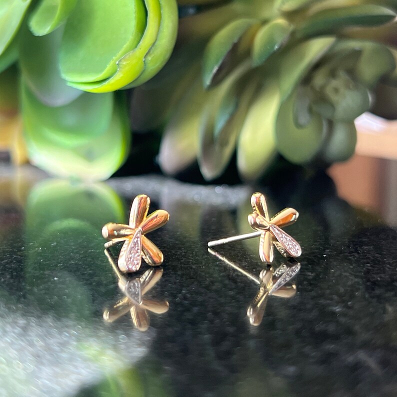 Dainty Stud Flower Earrings, 18k Gold Plated Earrings,Daisy Flower Gold Earrings,Any Occasion Jewelry, Minimalist Jewelry,Dainty CZ Earrings image 4