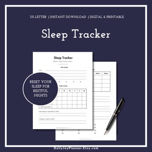 Sleep Tracker Printable | Daily Sleep Log | Improve Your Sleep Habits