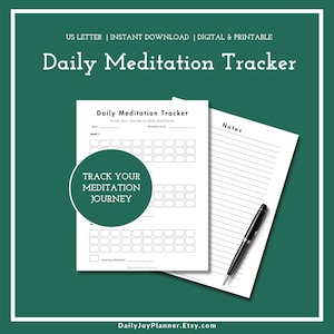 Daily Meditation Tracker Printable | Build Consistency in Your Mindfulness Practice