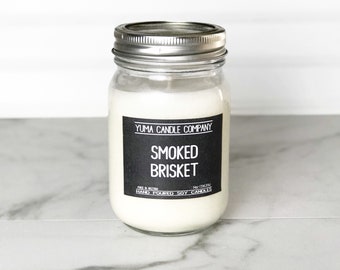 Smoked Brisket 14 oz Hand Poured Soy Candle