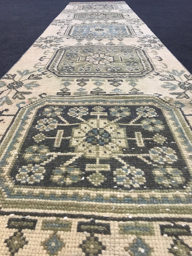 Anatolian rug,Oushak rug,V\u0131ntage rug,Runner rug,Bohemian rug,Handmade rug,Turk\u0131sh rug,Old rug,Pastel Rug,BohemianRug,Wool Rug 2.6 x 11.7 ft
