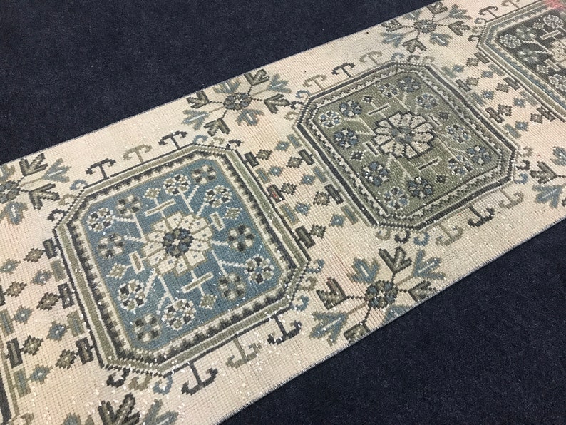 Anatolian rug,Oushak rug,V\u0131ntage rug,Runner rug,Bohemian rug,Handmade rug,Turk\u0131sh rug,Old rug,Pastel Rug,BohemianRug,Wool Rug 2.6 x 11.7 ft