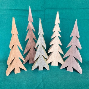 rustic wooden Christmas tree decoration, solid wood