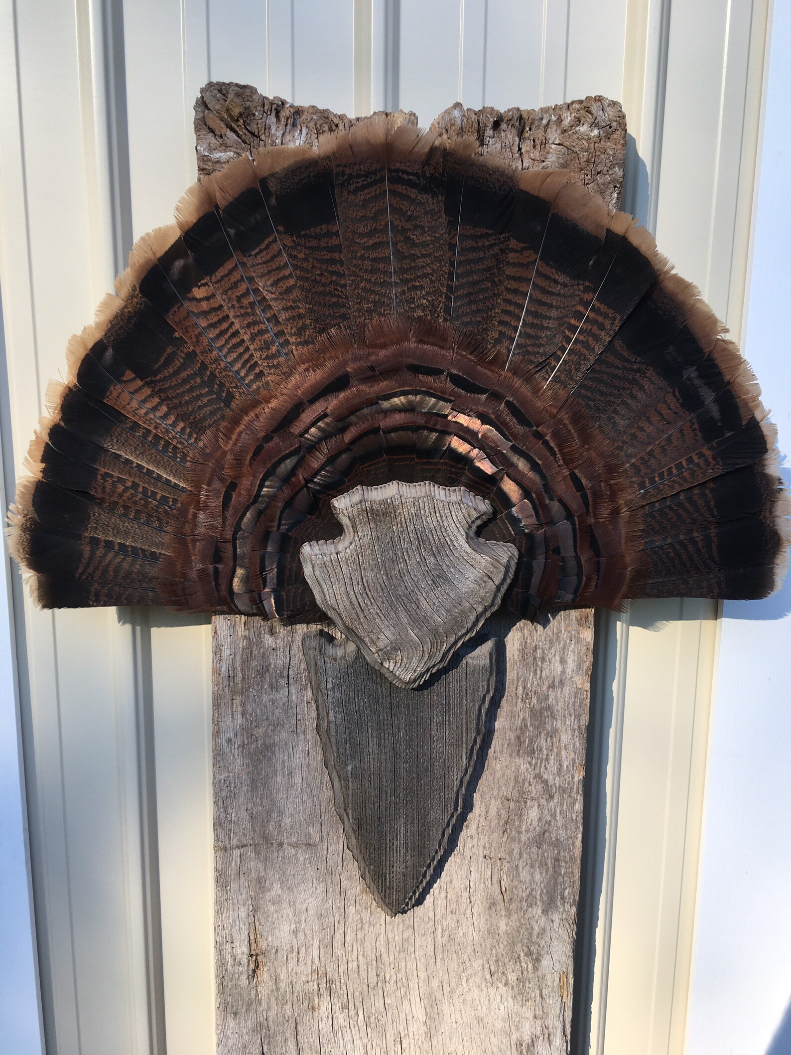 Turkey tail and beard plaque arrowhead design Etsy