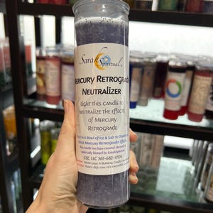 Mercury Retrograde Neutralizer Candle Hand Dressed and Blessed by SarahSpiritual - Dissolve and Freeze Effects of Mercury Retrograde