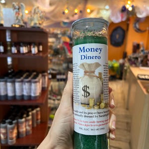 Money Candle -7 Day Hand Dressed & Blessed by SarahSpiritual ~ Attract Money, Financial Gains, and Winnings, Spiritual
