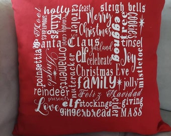 Weihnachtskissen - Weihnachtsgeschenk - Weihnachtsgeschenk - Rotes Weihnachtskissen - Weihnachtskissen - Weihnachtskissen