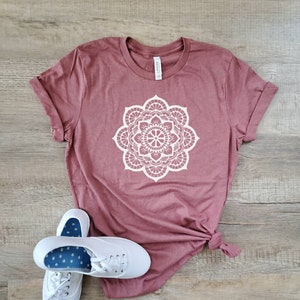 Mandala Shirt - Pretty Mandala Shirt- Cute Spring Shirt - Cute Shirt for Woman - Cute Mandala Shirt - Gifts for Her - Flower Shirt - Pretty