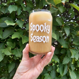 Halloween Iced Coffee Glass, Beer Can Glass, Iced Coffee Glass, Halloween Cup, Halloween Coffee Cup, Cute Coffee Cup, Spooky Season Cup
