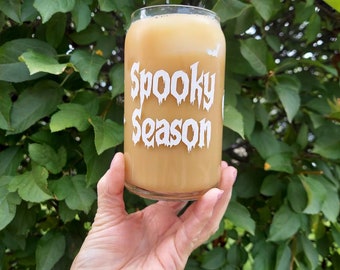 Bicchiere da caffè freddo di Halloween, bicchiere a forma di lattina di birra, bicchiere da caffè freddo, tazza di Halloween, tazza da caffè di Halloween, tazza da caffè carina, tazza per la stagione spettrale