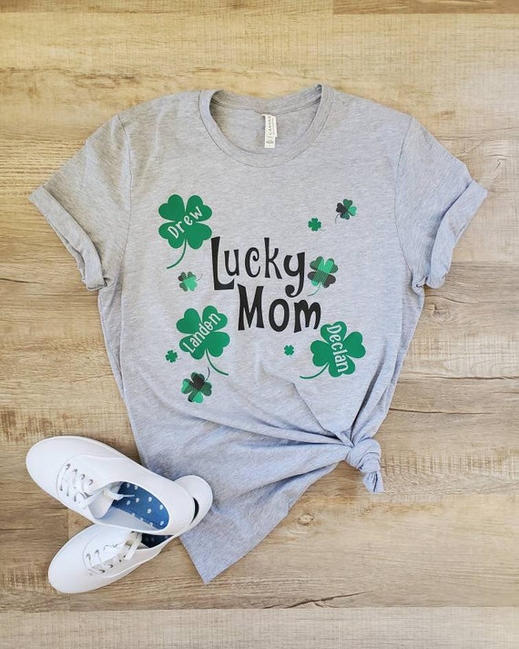 Lucky Mom Shirt - St Patricks Day Shirt - Mom Life Shirt - Personalized Lucky Mom Shirt - Cute Shirt for Moms - Cute St Patricks Day Shirt