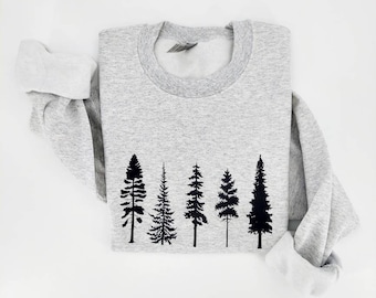 Sudadera con árbol - Sudadera con pino - Sudadera de hoja perenne - Sudadera de naturaleza - Senderismo - Sudadera para acampar - Regalo para amantes de la naturaleza