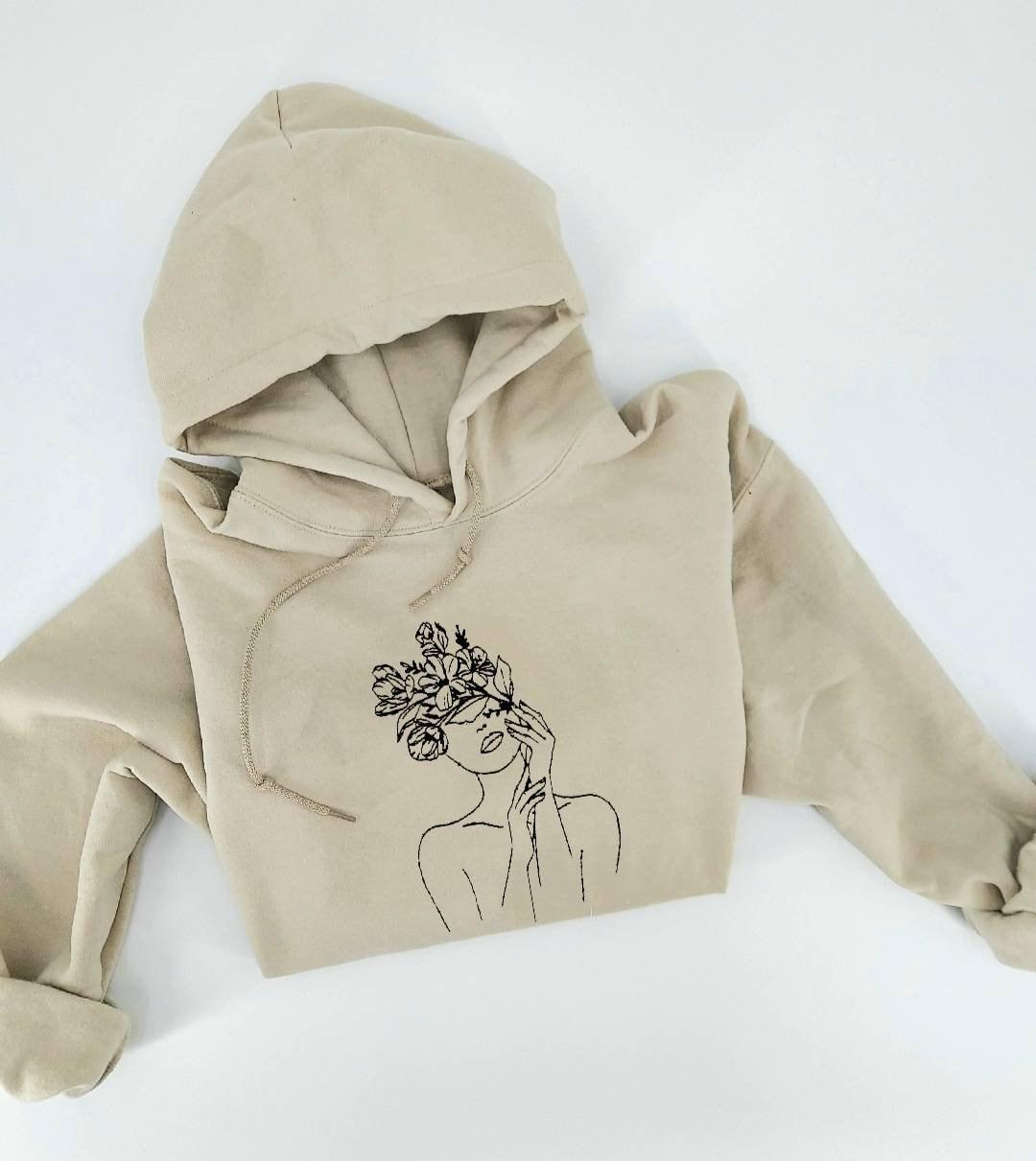 Minimalist Hoodie - Face Abstract Hoodie - Line Drawing Shirt