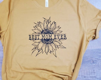 Camiseta del Día de la Madre - Camiseta para Mamá - Regalo para el Día de la Madre - Regalo para Mamá - Camiseta de Girasoles - Linda Camiseta de Primavera - Camiseta para la Mejor Mamá del Mundo