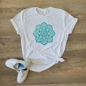 Mandala Shirt - Pretty Mandala Shirt- Cute Spring Shirt - Cute Shirt for Woman - Cute Mandala Shirt - Gifts for Her - Flower Shirt - Pretty
