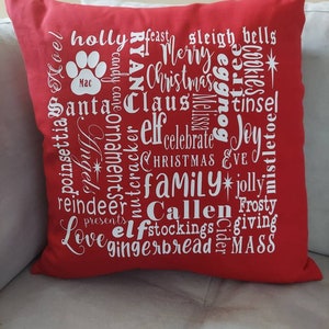 Family Christmas Pillow Cover - Christmas Collage Pillow Cover - Christmas Gift - Personalized Christmas Pillow - Dog Christmas Pillow