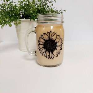 Coffee Cup Iced Coffee Glass Floral Glass Can with Lid Straw - Inspire  Uplift