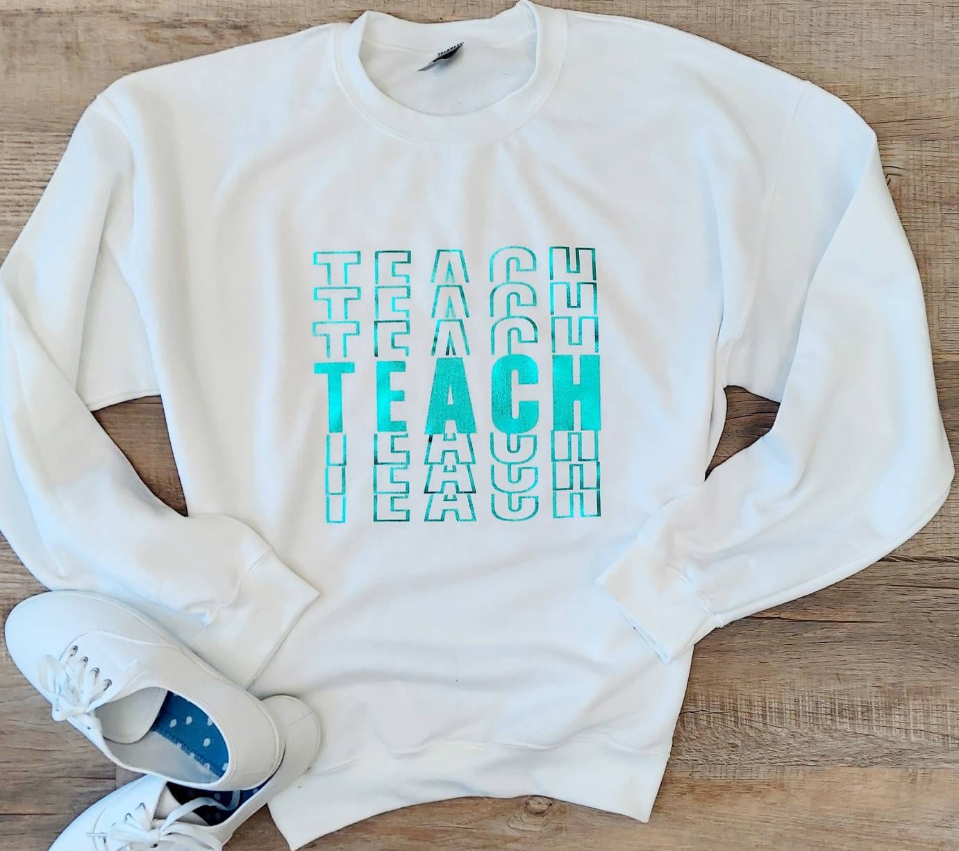 Teach Sweater Cute Teacher Sweater Gift for Teachers Etsy UK