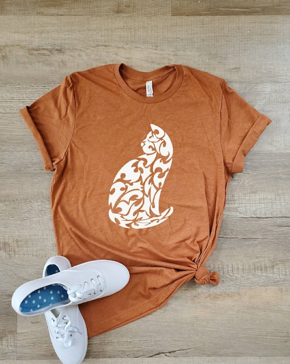 Cat Mom Shirt - Cat Lover Shirt - Pretty Cat Shirt - Cat Mom Gift - Cat Silhouette Shirt  - Gift for Her - Gift for Cat Lover - Mandala Cat