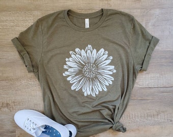 Distressed Flower Shirt - Cute Spring Shirt - Cute Shirt for Woman - Mothers Day Gift - Gifts for Her - Flower Shirt