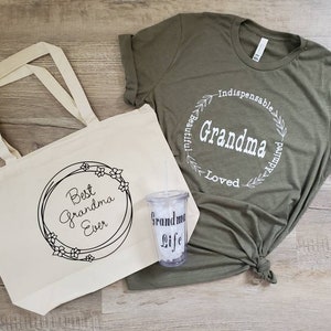 Grandma Gift Set - Grandma Shirt - Gift for Grandma - Best Grandma Ever Tote Bag  - Gifts for Grandma - Christmas Gift Set Grandma