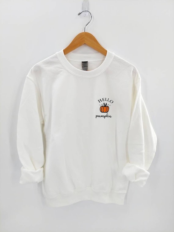 Hello Pumpkin Sweatshirt - Fall Sweater - Cute Pumpkin Sweatshirt- Cute Fall Sweatshirt - Cute Sweatshirt for Women - PSL Sweater, Autumn