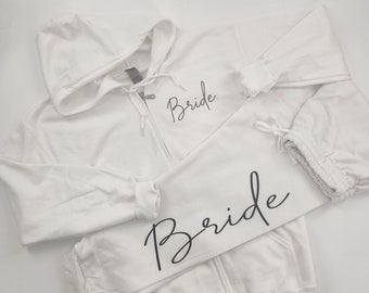 Conjuntos personalizados de pantalón deportivo y sudadera con cremallera Conjuntos de pantalón deportivo para despedida de soltera Conjuntos de pantalón deportivo con cremallera Pantalones deportivos personalizados Sudaderas con capucha personalizadas con cremallera