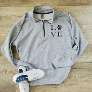 Dog Mom Sweater- Fur Mom - Dog Mom Shirt - Quarter Zip Dog Sweater- Gifts for Her - Gifts for Dog Lover -Gifts for her - Dog Lover Gift