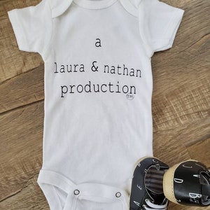 Baby Announcement, Baby Production Shirt, Announcement Bodysuit, Baby Bodysuit, Production Bodysuit image 1