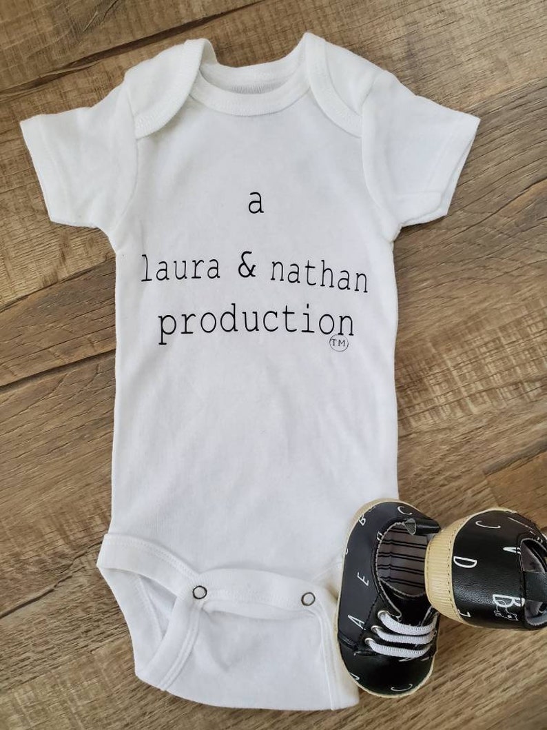Baby Announcement, Baby Production Shirt, Announcement Bodysuit, Baby Bodysuit, Production Bodysuit image 1
