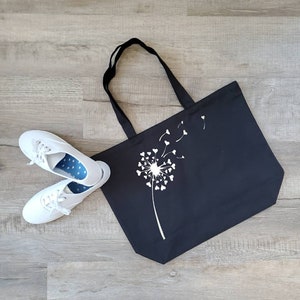 Dandelion Canvas Tote Bag - Dandelion Bag - Custom Tote Bag - Gifts Under 20 - Gifts for Her - Mom Bag - Teacher Bag - Make A Wish