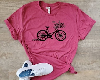 Camiseta de ciclismo adorable - Camiseta de ciclismo para mujer - Amante de la naturaleza - Bicicleta - Camiseta para ciclistas - Camiseta playera - Camiseta adorable para mujer - Regalo