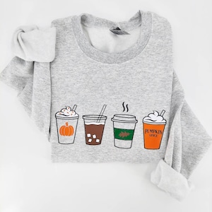 Fall Coffee Sweatshirt - Pumpkin Spice Sweatshirt - Cute Fall Sweater - Fall Coffee Sweater - Women&#39;s Fall Sweatshirt - Pumpkin Spice Latte