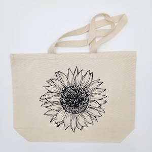 Sunflower Tote - Cute Tote For Women - Gift For Her - Sunflower Canvas Bag -  - Gifts For Mom - Flower Tote - Sunflower Bag - Wildflower Bag
