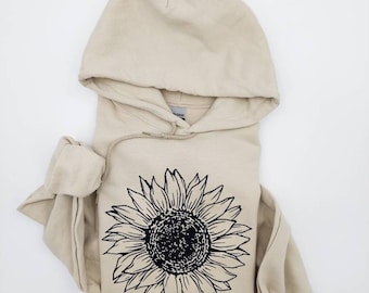 Zonnebloemsweater - hoodie bloemen - hoodie zonnebloem - schattige herfsthoodie - cadeau voor haar - herfstsweater - herfsthoodie