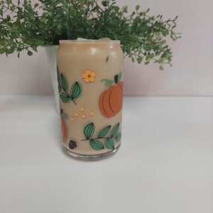 Kürbis Glas Herbst Tasse Bier Dosen Glas Eiskaffee Tasse Festliche Herbst Tasse Herbst Becher Kürbis Tasse