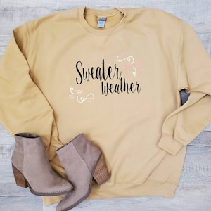 Sweater Weather - Cute Fall Sweater  - Cute Autumn Sweater - Pumpkin Picking Sweater - Apple Picking - Fall Photos Outfit - Gift for Her