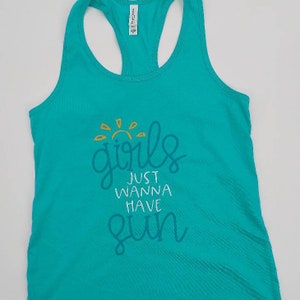 Girls Just Want To Have Sun Tank Top- Razerback Tank Top-Women&#39;s Tank Top-Fun Summer Top-