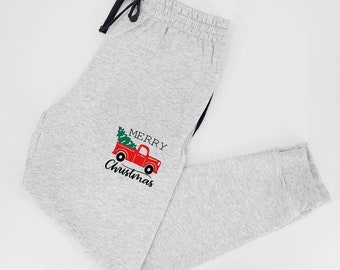 Christmas Joggers - Christmas Sweatpants - Merry Christmas Truck - Christmas Pajamas - Winter Joggers - Truck Joggers - Cute Joggers