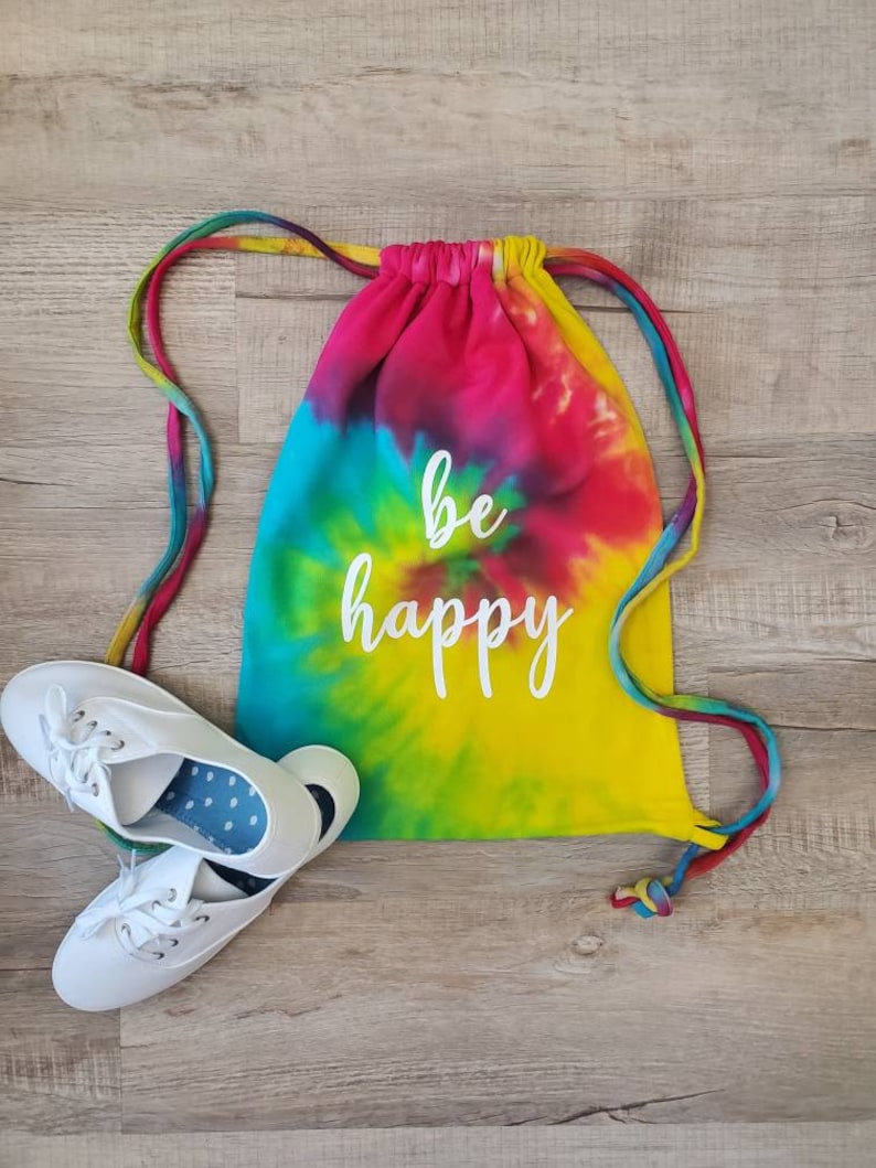 Tie Dye Bag  Be Happy Backpack  Tie Dye Backpack  Tie Dye image 0