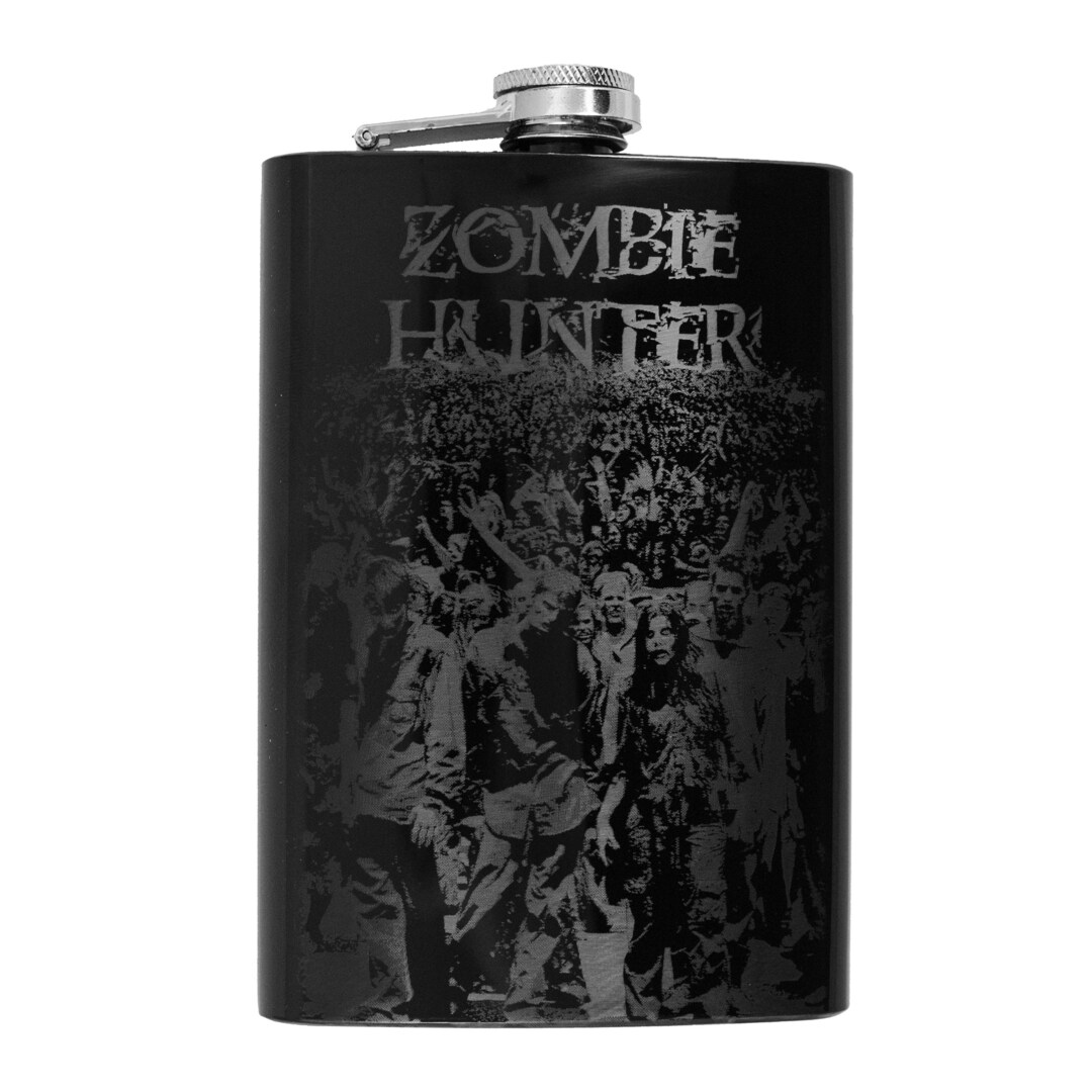 8oz BLACK Zombie Hunter Flask 8oz BLACK Zombie Hunter Flask