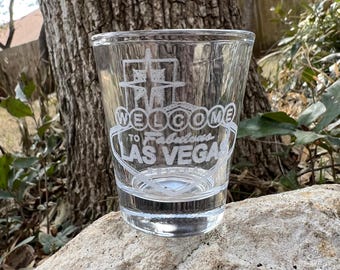 2oz Welcome to Las Vegas Shotglass LASER 2oz Welcome to Las Vegas Shotglass LASER
