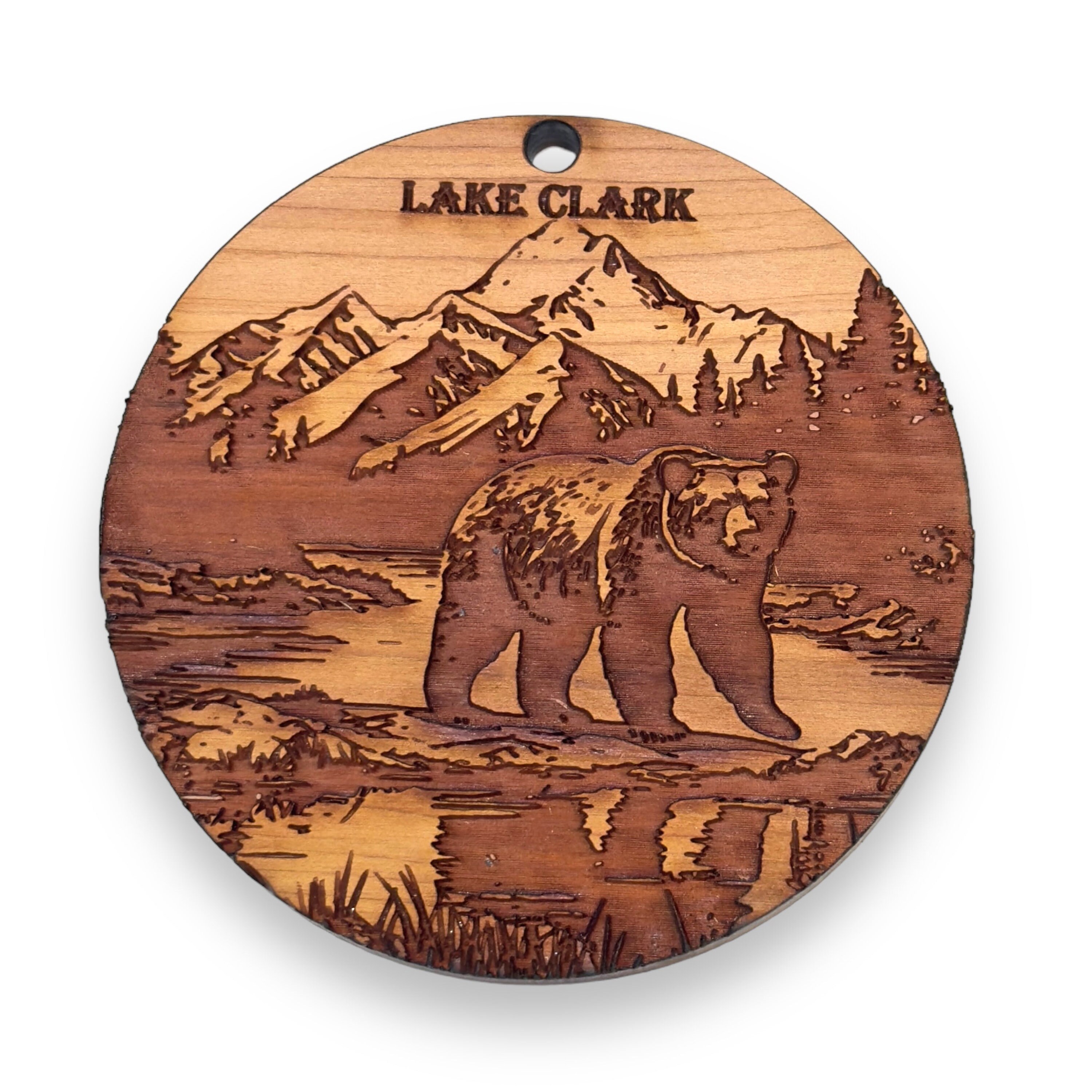 Cedar Ornament - Lake Creek - Raw Cedar 3x3in Cedar Ornament - Lake Creek - Raw Cedar 3x3in