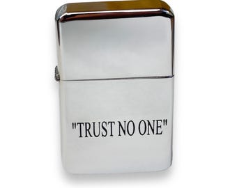 Aansteker - TRUST NO ONE chroom
